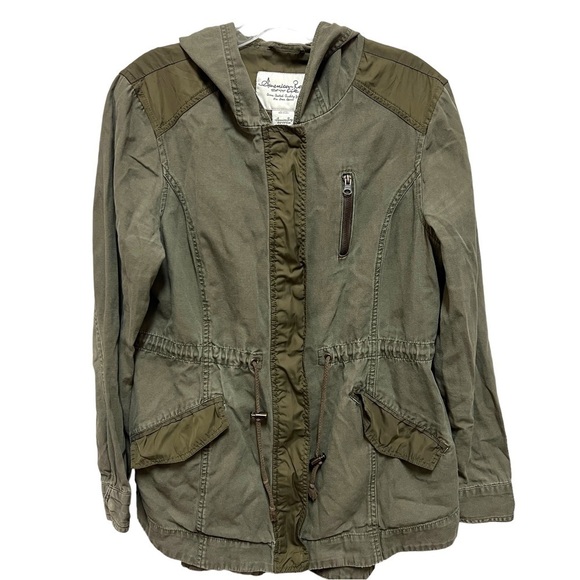 AMERICAN RAG Army Green Utility Hooded Jacket, Size Large - Picture 16 of 16